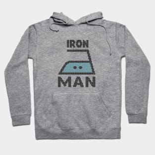 IRON MAN - Funny faux embroidery print Hoodie